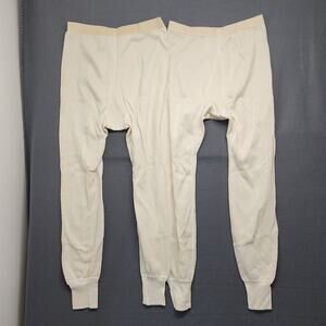 Vintage Long Johns Mens Large J.E. Morgan White Made in USA 2 Pairs